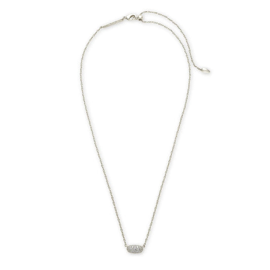 Kendra Scott Grayson White Crystal Pendant Necklace, Silver