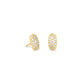 Kendra Scott Grayson White Crystal Stud Earrings, Gold