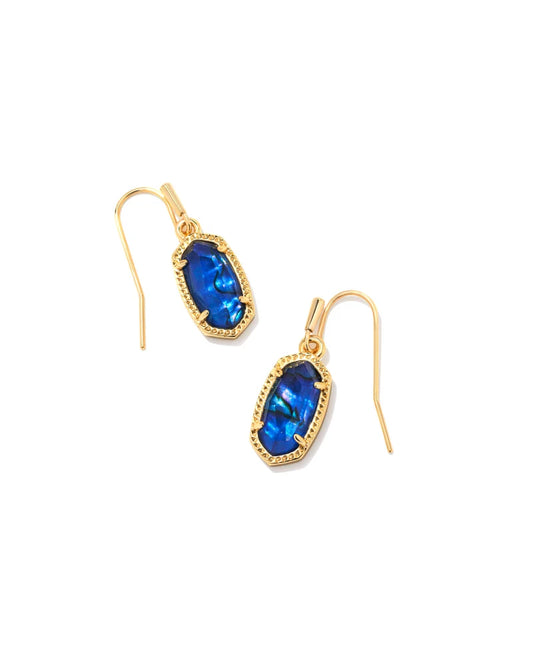 Kendra Scott Lee Drop Gold Earrings, Navy Abalone