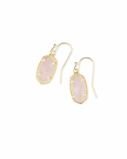 Kendra Scott Lee Drop Gold Earrings, Rose Quartz