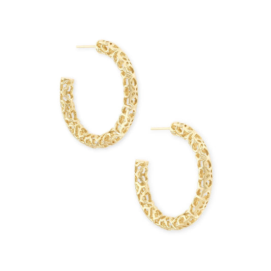 Kendra Scott Maggie Filigree Hoop Earrings, Gold