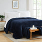 Simply Essential Microfleece Oversized Blanket, Navy Blue