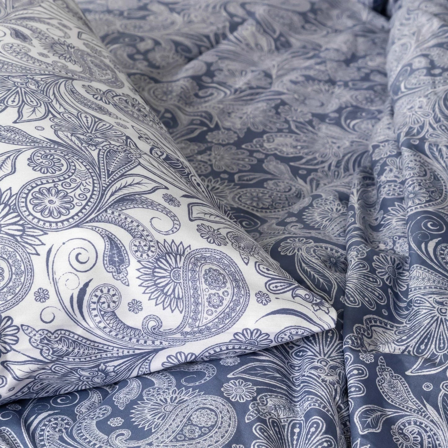 Paisly Garden Reversible Comforter Set, Blue