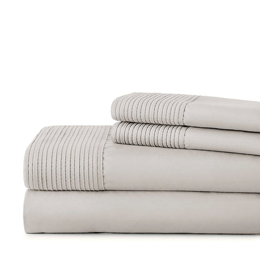 Pintuck Luxe Microfiber 6 Piece Sheet Set, Bone