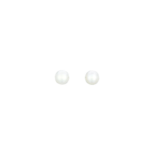 14K White Gold 5MM Pearl Stud Earring