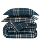 Simple Plaid Comforter Set, Blue