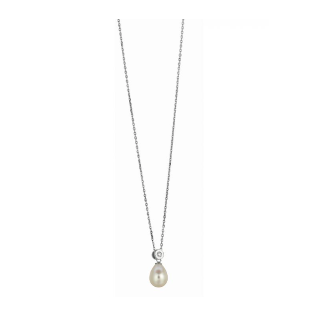 Pearl & CZ Necklace