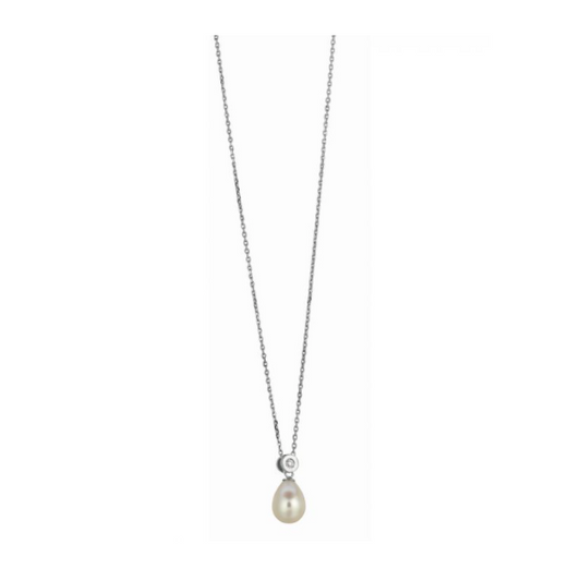 Pearl & CZ Necklace