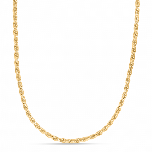 14K Plated Royal Rope Chain Necklace, 4.4mm