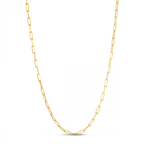 14K Plated Paperclip Chain Necklace, 2.95mm