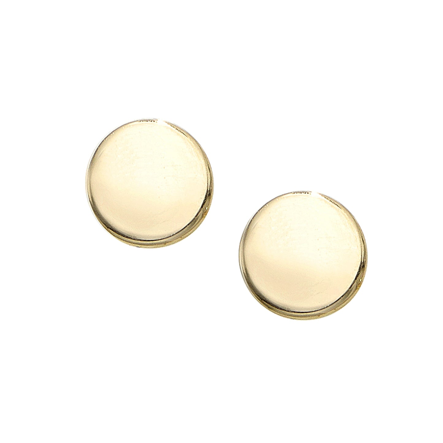 14K Gold Polished Circle Stud Earring