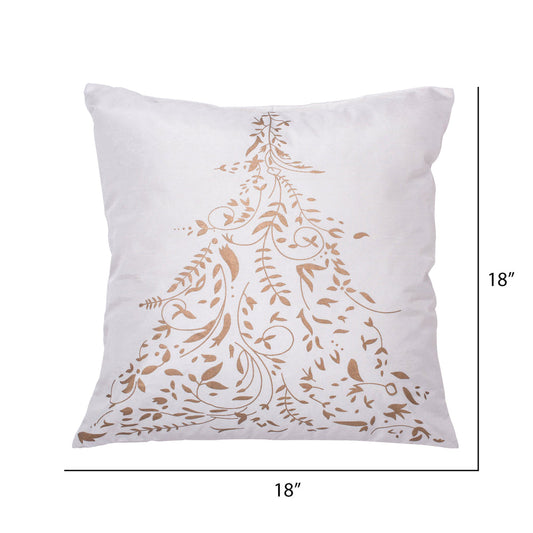 Gold Tree Silk Pillow