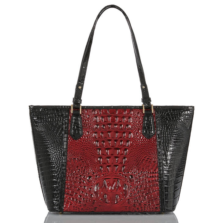 Brahmin Melbourne Collection Asher Tote, Vintage Red Stanza