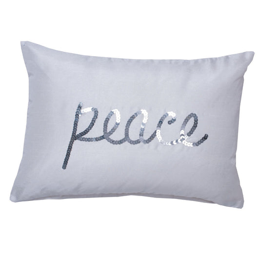 Peace Sequin & Silk Pillow