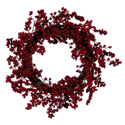 Artificial Red Berry Wreath, 24"
