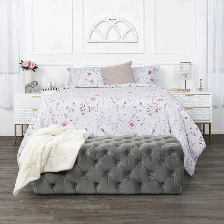 Secret Meadow Comforter Set, Grey