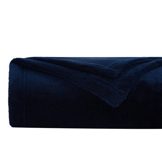 Simply Essential Microfleece Oversized Blanket, Navy Blue