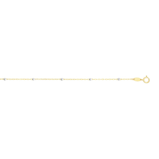 14K Bead Saturn Chain