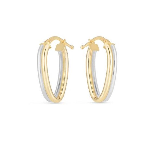 Two Tone Double Oval Hoops