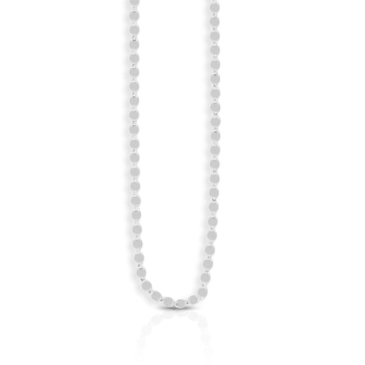 White 14K Mirror Chain Necklace, 2.2 mm